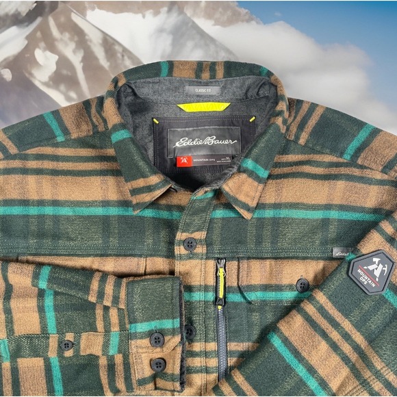 Eddie Bauer Mountain Ops Flannel Shirt Mens XL Classic Fit Chopper Heavyweight - Picture 1 of 9